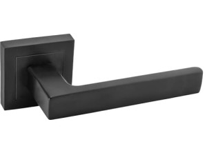 Klamka wewnętrzna Roothkin QUADRO QR15 - rozeta kwadratowa, czarny matowy