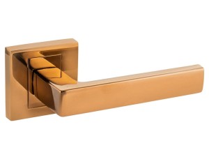 Klamka wewnętrzna Roothkin QUBIK QR8 - rozeta kwadratowa, brąz błyszczący