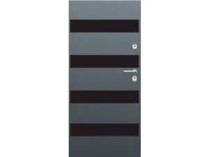 Drzwi wejściowe Delta Magnum 68KL Gładkie Aplikacja Lacobel L2