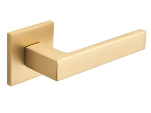 Klamka wewnętrzna Roothkin Santos Slim QR16 - rozeta kwadratowa, złoty szczotkowany