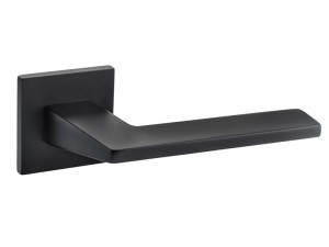 Klamka wewnętrzna Roothkin Fidel Slim QR16 - rozeta kwadratowa, czarny matowy