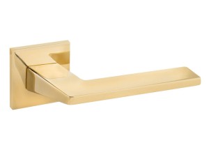 Klamka wewnętrzna Roothkin Fidel Slim QR16 - rozeta kwadratowa, złoty PVD