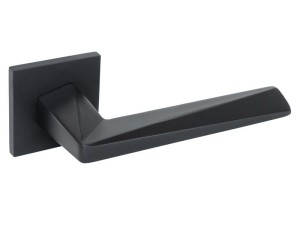 Klamka wewnętrzna Roothkin Sergio Slim QR16 - rozeta kwadratowa, czarny matowy