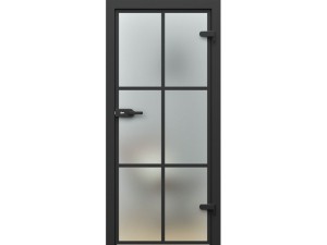 Drzwi wewnętrzne szklane PORTA GLASS szyba matowa z malowanymi szprosami wzór 3